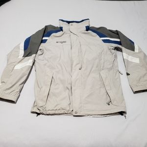 Columbia mens Large Tall snow jacket fleece jacket ski rain waterproof 2 in 1